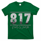 Fort Worth 817 Area Code Skyline Texas Pride Vintage T-Shirt