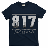 Fort Worth 817 Area Code Skyline Texas Pride Vintage T-Shirt
