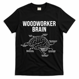 Funny Woodworker's Brain Diagram T-Shirt - Black
