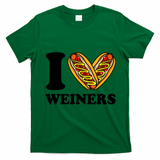 Funny Wiener I Love Weiners Hotdogs Frank Sausage Bun Gifts For Owners T-Shirt - Irish Green