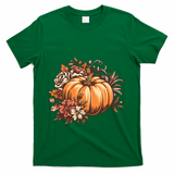 Fall Women Vintage Pumpkin Autumn Graphic Thanksgiving T-Shirt - Green