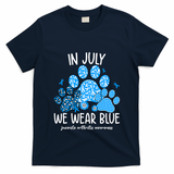 Funny We Wear Blue Dog Cat Paw Juvenile Arthritis Awareness Gift T-Shirt