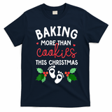 Funny Xmas Baking More Than Cookies This Christmas Mother To Be Women Gift T-Shirt - Navy Blue