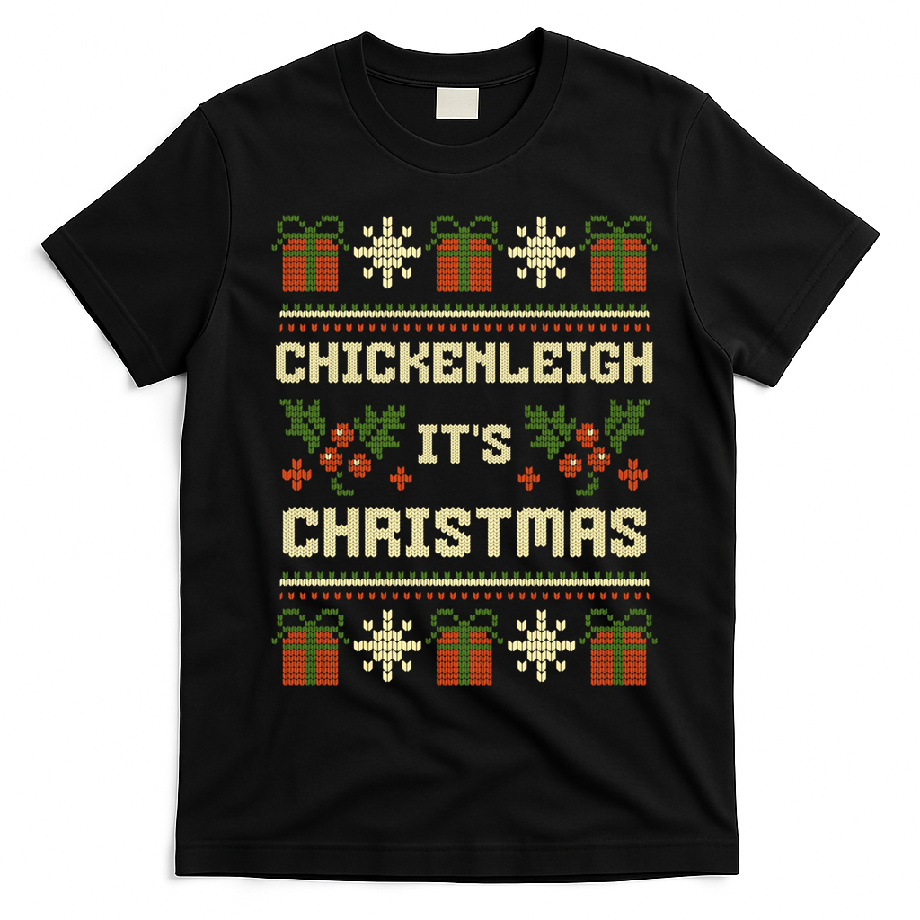 Funny Xmas Chickenleigh Its Sweater Ugly Christmas Gift T-Shirt - Black