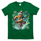 Funny Xmas Gingerbread Playing Ice Hockey Lovers Christmas Gift T-Shirt - Irish Green