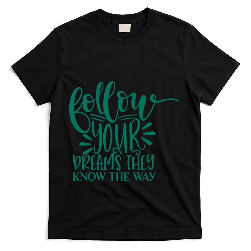 Follow Your Dreams They Know The Way Funny T-Shirt - Black