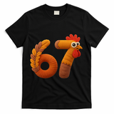 Faux Yarn Thanksgiving 67 Meme Sixty Seven T-Shirt - Black