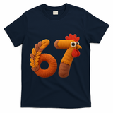Faux Yarn Thanksgiving 67 Meme Sixty Seven T-Shirt - Navy