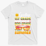 Goodbye 1st Grade Graduation To 2nd Grade Hello Summer Gift T-Shirt - White