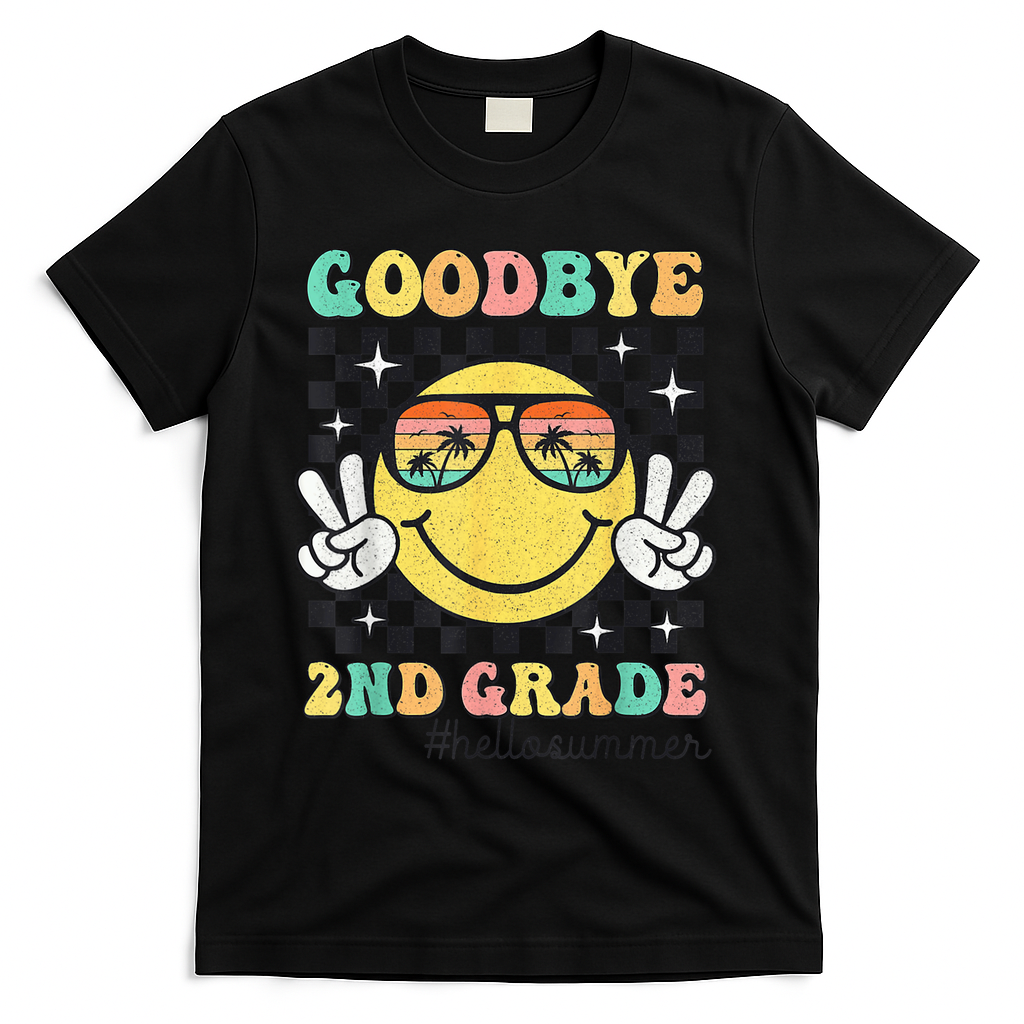 Goodbye 2nd Grade Hello Summer Last Day Of School Student  T-Shirt - Black