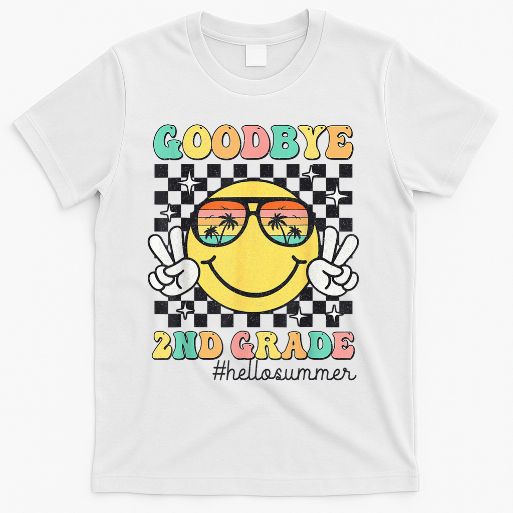 Goodbye 2nd Grade Hello Summer Last Day Of School Student  T-Shirt - White