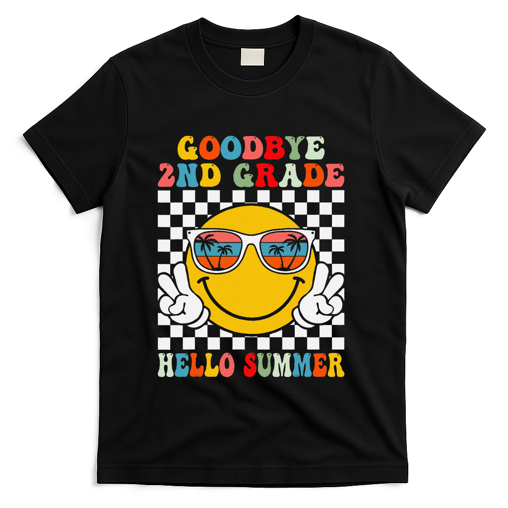Goodbye 2nd Grade Hello Summer Last Day Of School T-Shirt - Black