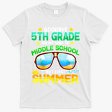 Goodbye 5th Grade Graduation To 6th Grade Hello Summer T-Shirt - White