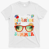 Goodbye 5th Grade Hello Summer Fifth Grade Student Teacher T-Shirt - White