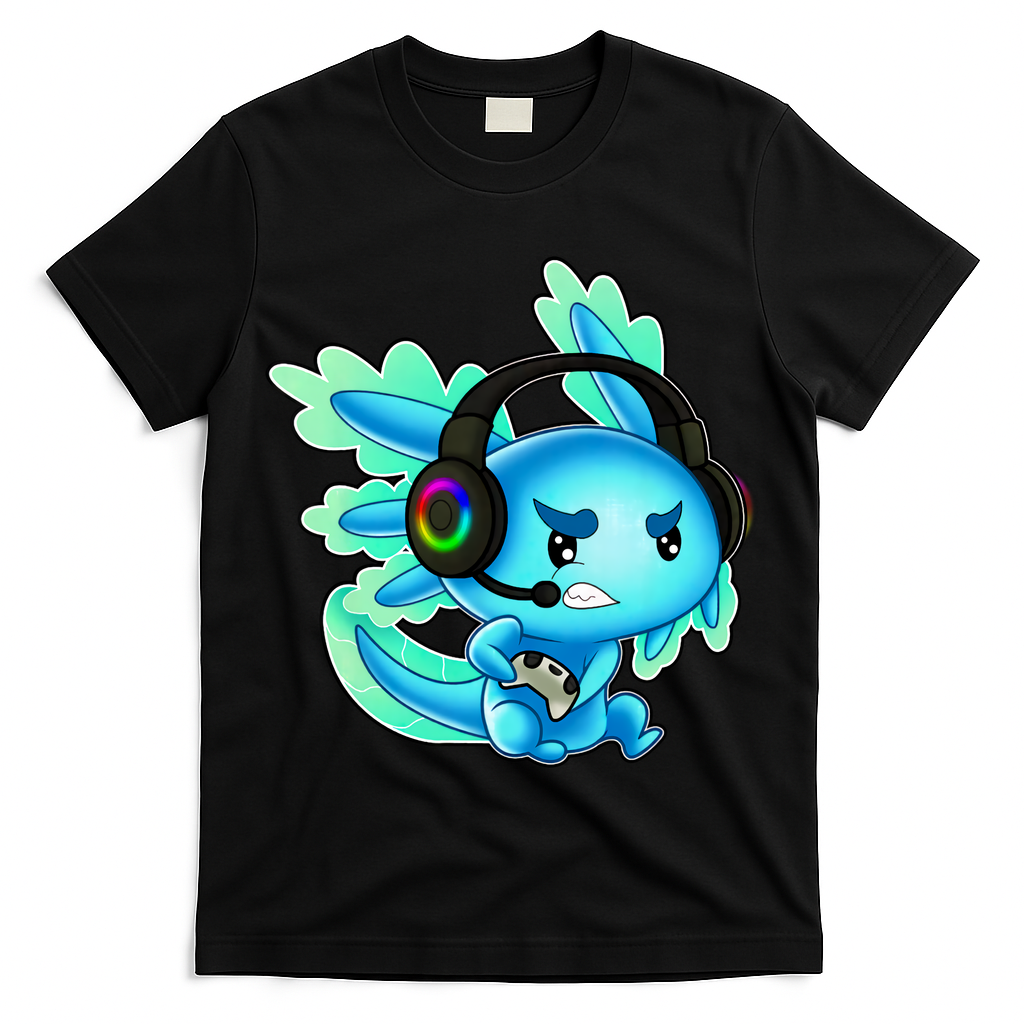 Gaming Axolotl Ambystoma Mexicanum Mexican Walking Fish T-Shirt