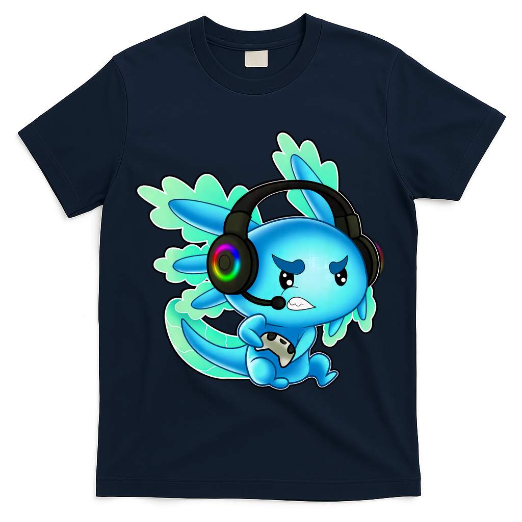 Gaming Axolotl Ambystoma Mexicanum Mexican Walking Fish T-Shirt