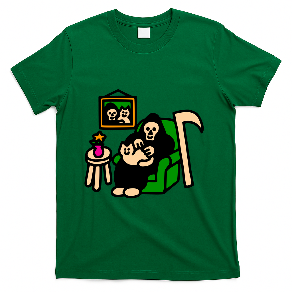Grim and Cat at Home - Green