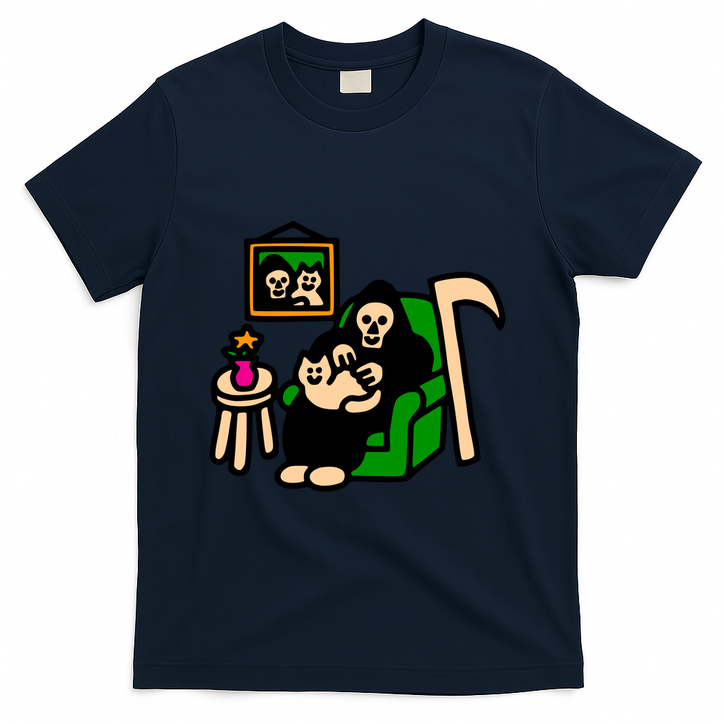 Grim and Cat at Home - Navy