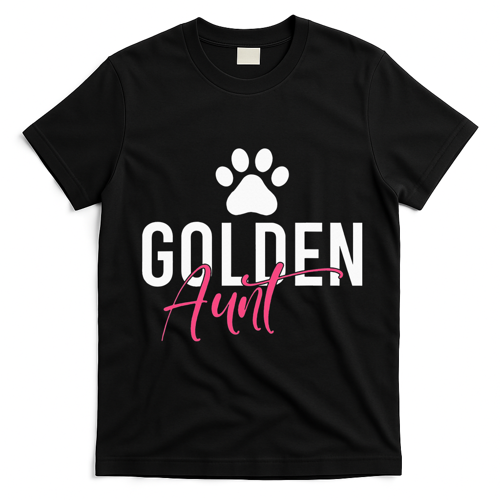 Golden Aunt Golden Retriever Aunt T-Shirt - Black
