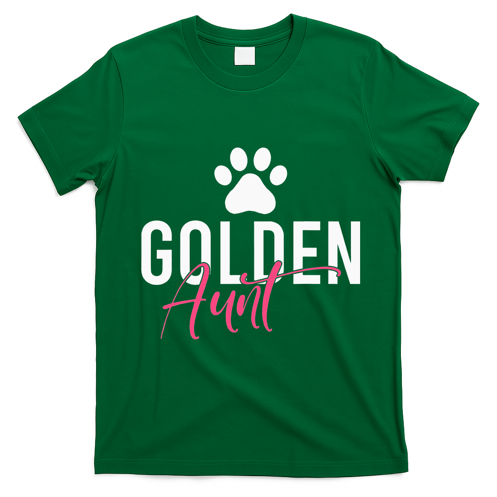 Golden Aunt Golden Retriever Aunt T-Shirt - Irish Green