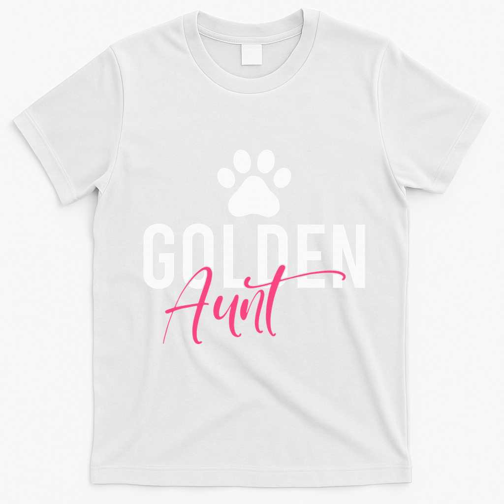 Golden Aunt Golden Retriever Aunt T-Shirt - White