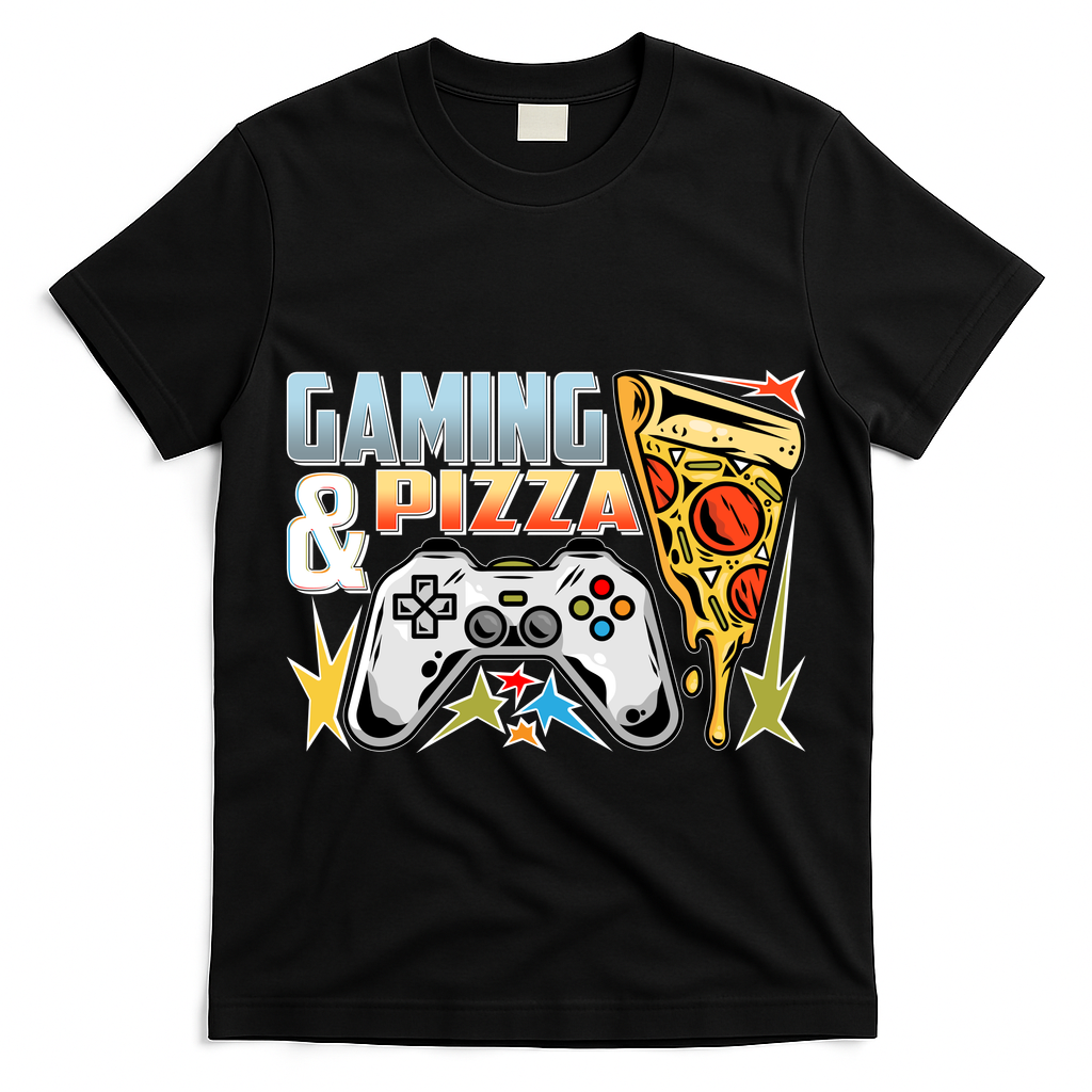 Gaming And Pizza Lover Fan T-Shirt