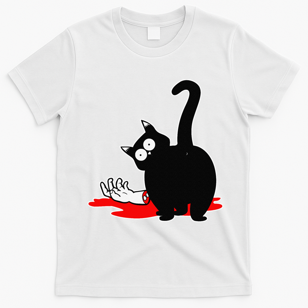 Guilty Black Cat T-Shirt - White