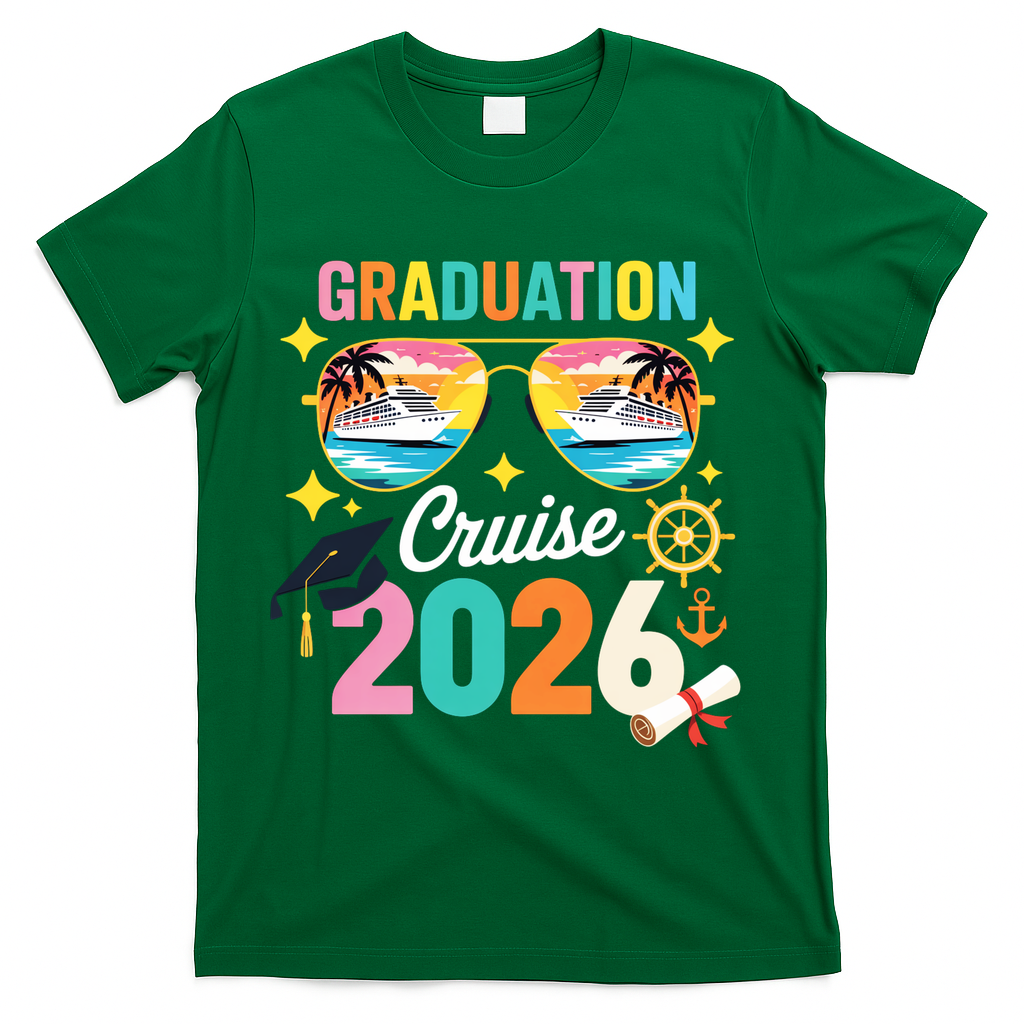 Graduation Cruise 2026 Senior Trip T-Shirt - Green