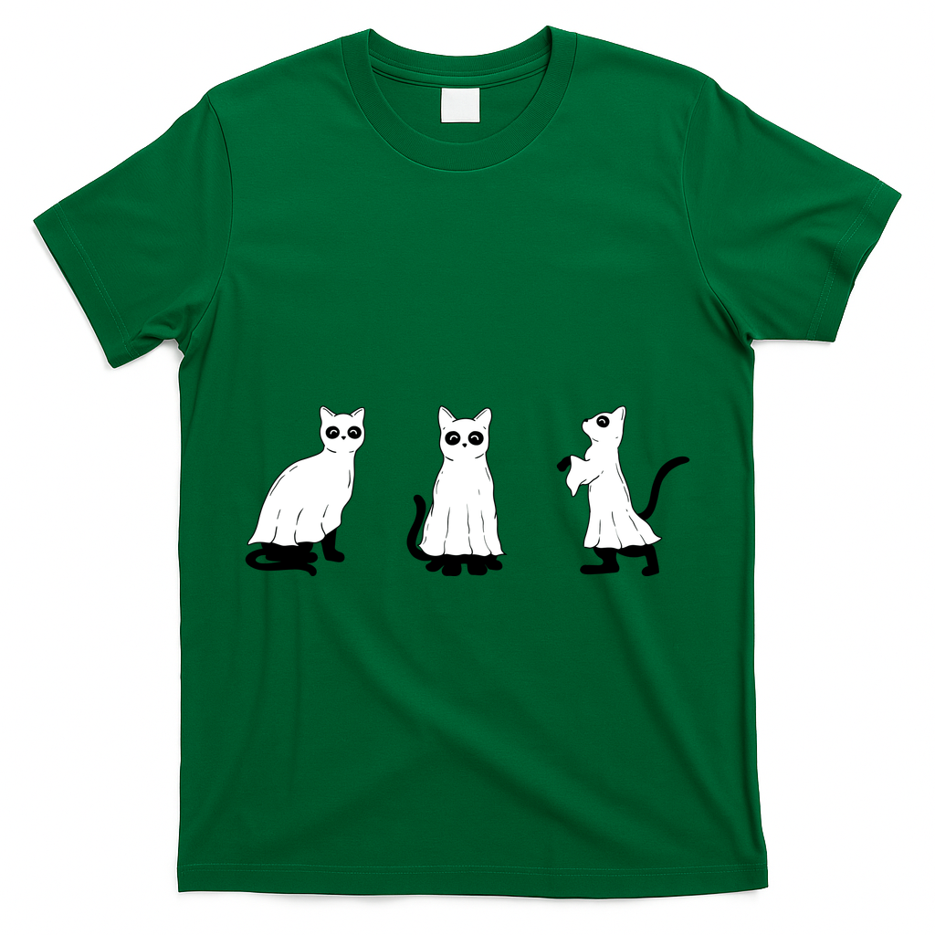 Ghost Cats Funny Halloween T-Shirt