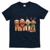 Goldendoodle Christmas Golden Doodle Pajamas For Women T-Shirt - Navy Blue