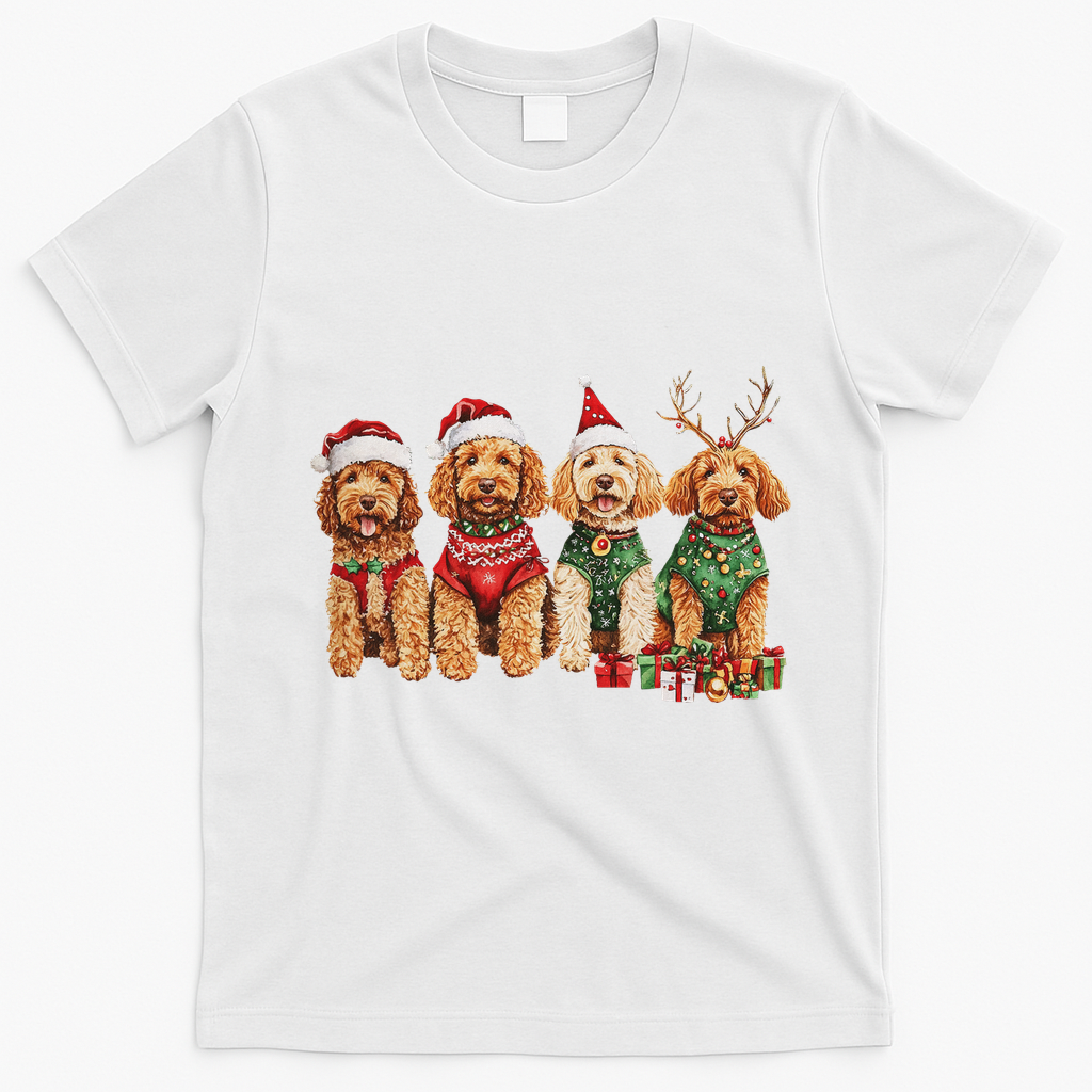 Goldendoodle Christmas Golden Doodle Pajamas For Women T-Shirt - White