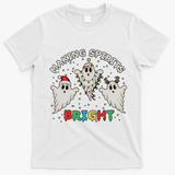 Ghost Christmas Light Scary Funny Boo Making Spirits Bright T-Shirt - White