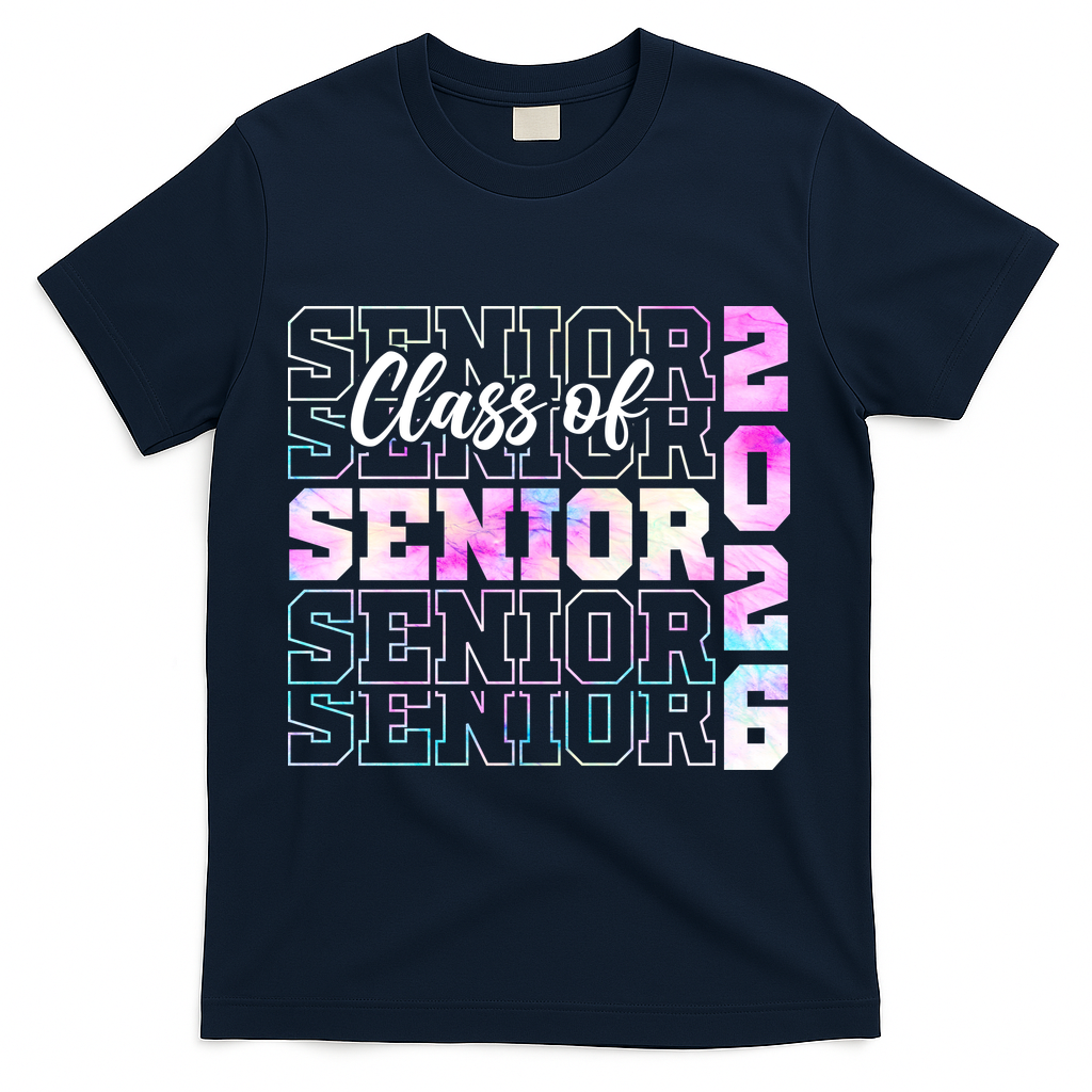 Graduation Class Of 2026 Senior Grad T-Shirt - Navy