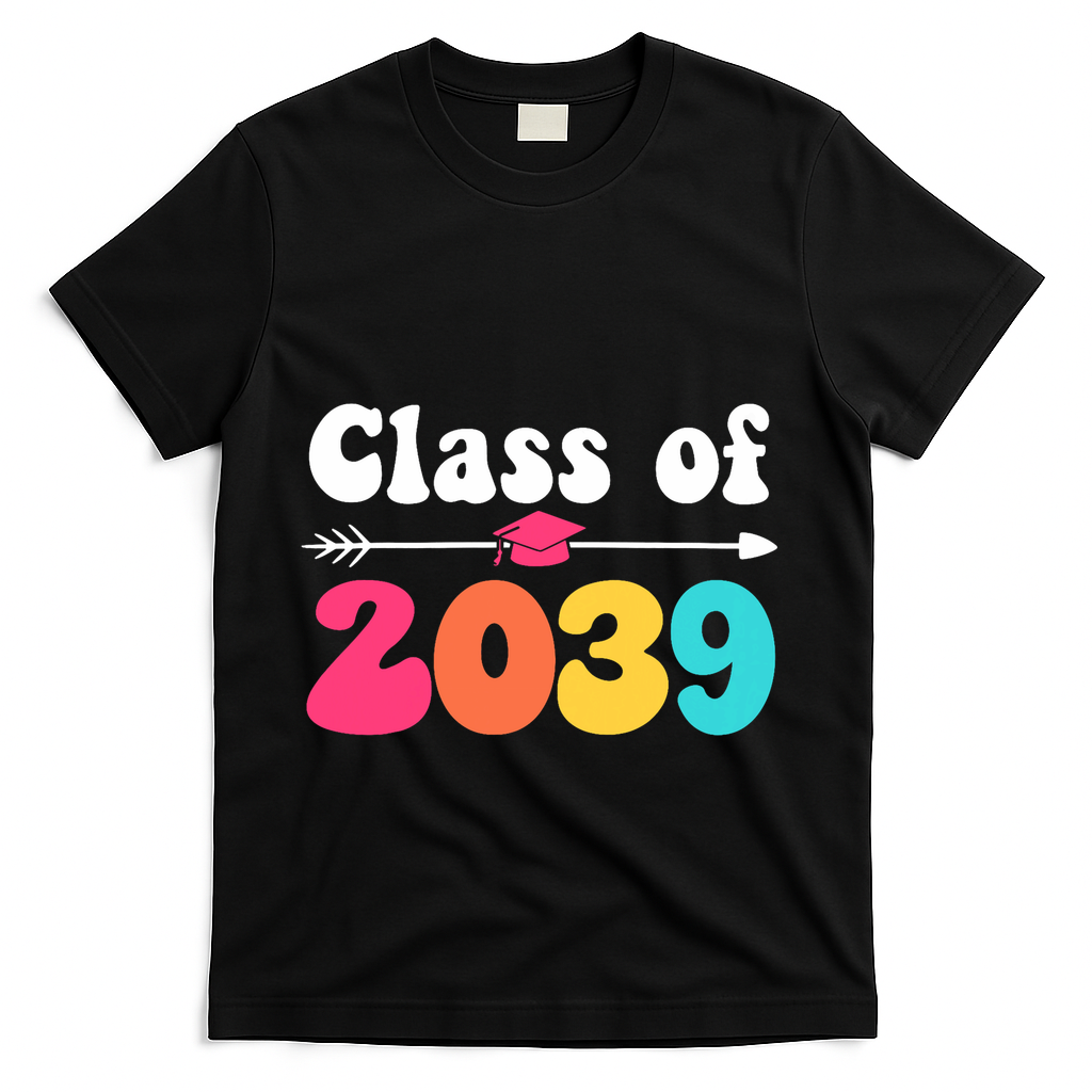 Groovy Class Of 2039 Graduation Senior 2039 T-Shirt - Black