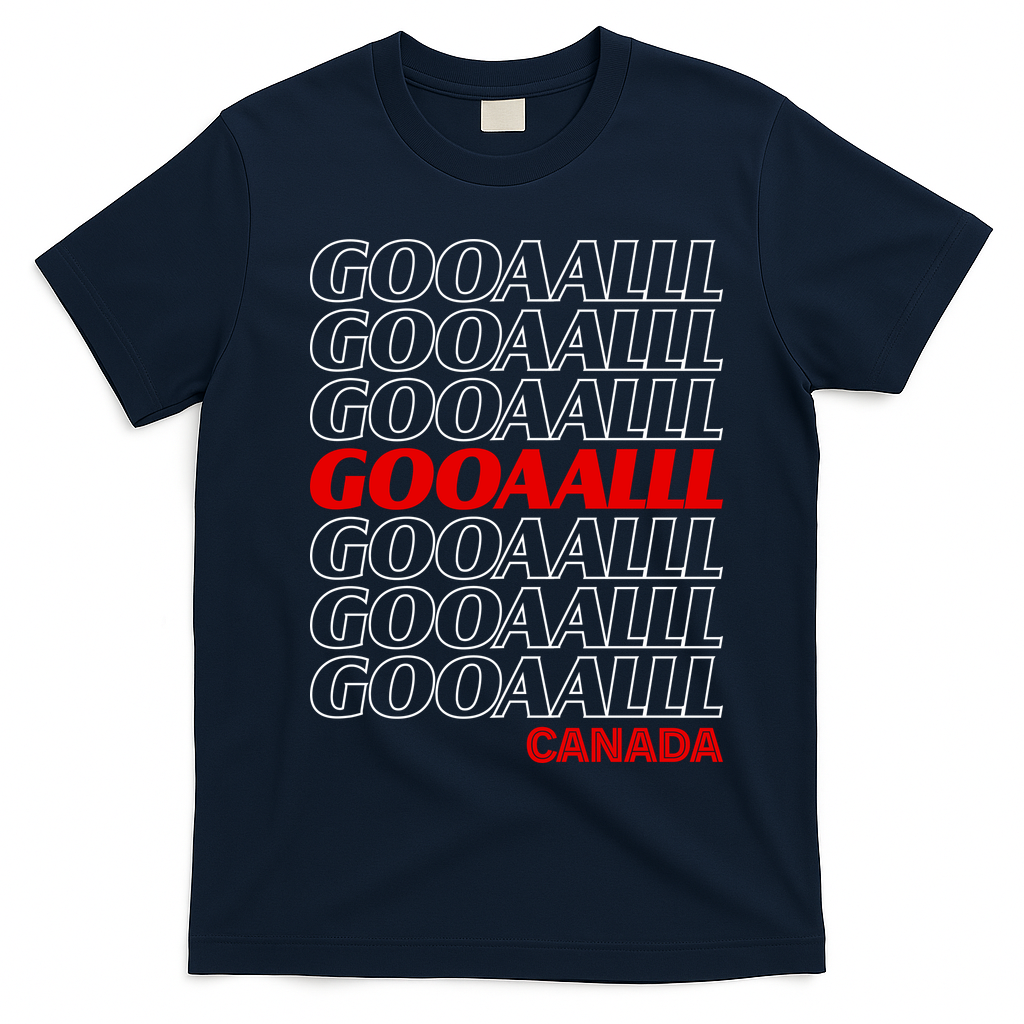 GOOOOALLL Canada Soccer Fan Apparel for Game Day T-Shirt - Navy Blue