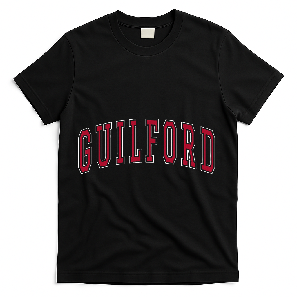 Guilford Connecticut Souvenir College T-Shirt - Black