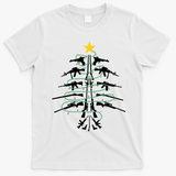 Guns Christmas Tree Xmas Veteran T-Shirt - White