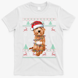 Goldendoodle Christmas Ugly Sweater Funny Dog Lover Xmas T-Shirt - White