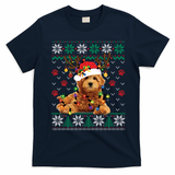 Goldendoodle Christmas Ugly Sweater Funny Dog Lover Xmas Great Gift T-Shirt - Navy Blue