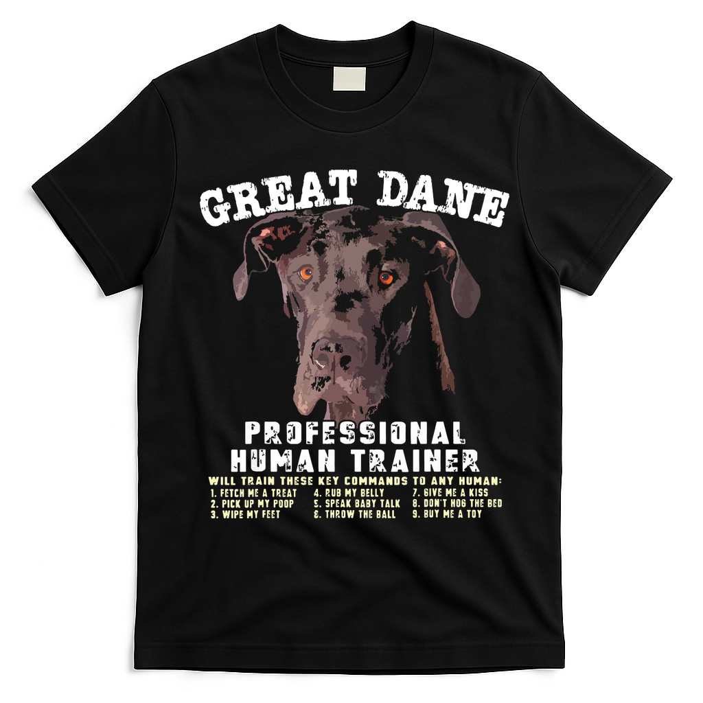 Great Dane Black Professional Human Trainer T-Shirt - Black