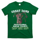 Great Dane Black Professional Human Trainer T-Shirt - Irish Green