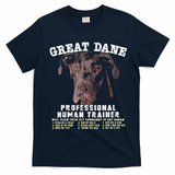 Great Dane Black Professional Human Trainer T-Shirt - Navy Blue