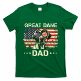 Great Dane Dad Dog Lovers American Flag 4th Of July T-Shirt - Irish Green