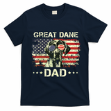Great Dane Dad Dog Lovers American Flag 4th Of July T-Shirt - Navy Blue