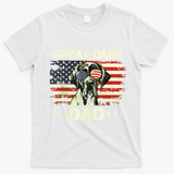 Great Dane Dad Dog Lovers American Flag 4th Of July T-Shirt - White