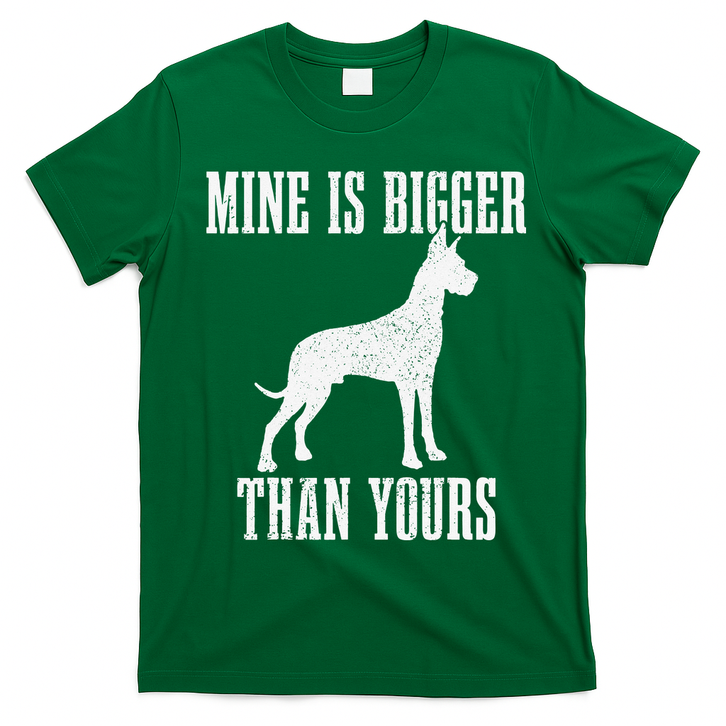 Great Dane Dog Mine Is Bigger Than Yours Great Dane Mom Dad T-Shirt - Irish Green