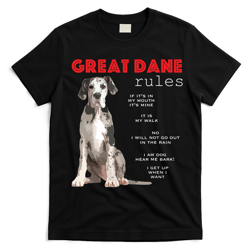 Great Dane Funny Great Dane Lover T-Shirt - Black