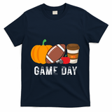 Game Day Football Pumpkin Fall T-Shirt - Navy