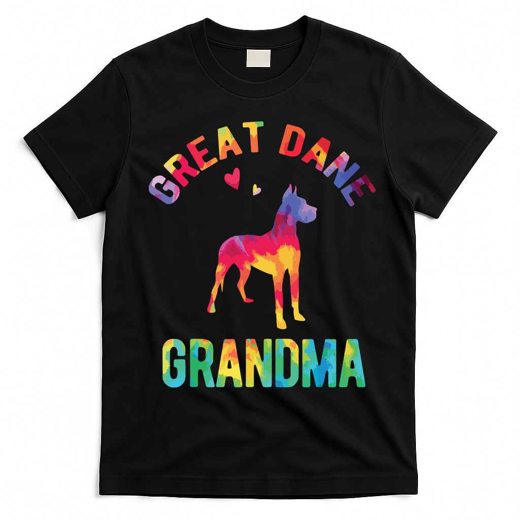 Great Dane Grandma Great Dane Nana Great Dane Dog Lover T-Shirt - Black