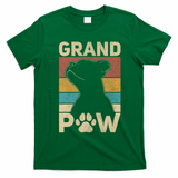 Grandpaw Dog Grandpa Funny Dog Lover Grandfather Pitbull T-Shirt - Irish Green